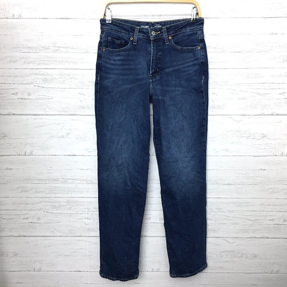 Old Navy Jeans O.G. Loose Fit Straight Leg High Rise Stretch size 4 length 31"